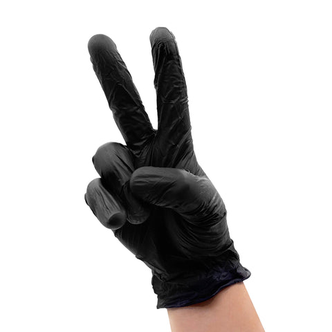 Image of Colortrak Black Vinyl Gloves, 100 ct