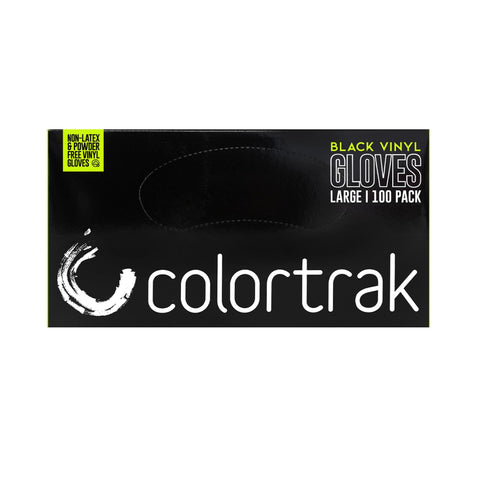 Image of Colortrak Black Vinyl Gloves, 100 ct